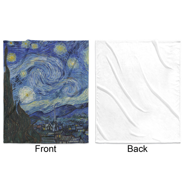 The Starry Night (Van Gogh 1889) Minky Blanket - 50"x60" - Single Sided - Front & Back