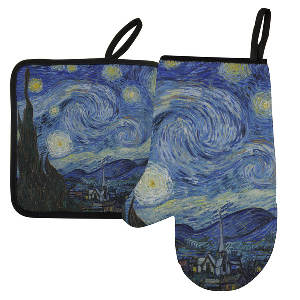Custom The Starry Night (Van Gogh 1889) Left Oven Mitt & Pot Holder Set