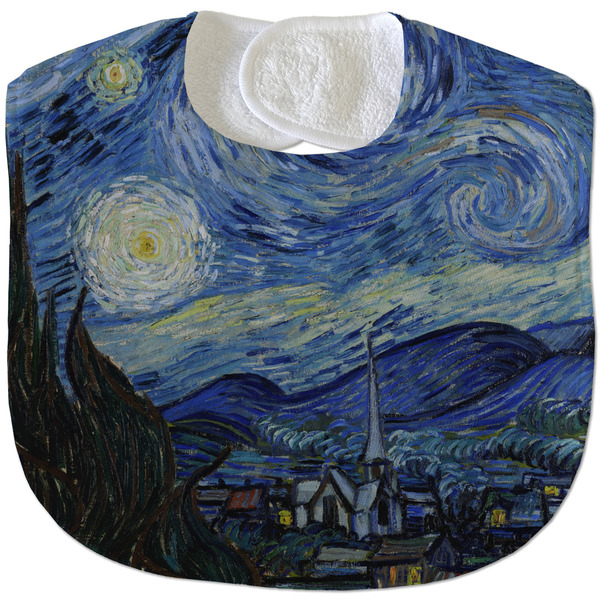 Custom The Starry Night (Van Gogh 1889) Velour Baby Bib