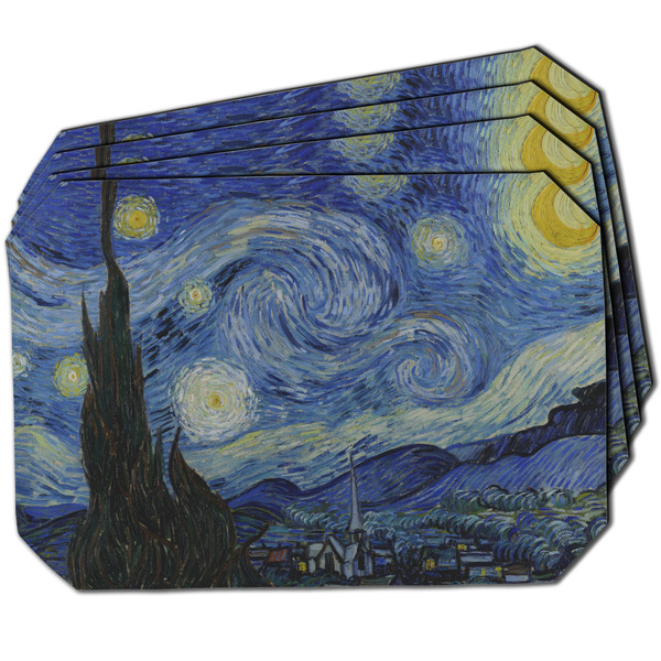 Custom The Starry Night (Van Gogh 1889) Dining Table Mat - Octagon