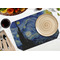 The Starry Night (Van Gogh 1889) Octagon Placemat - Single front (LIFESTYLE) Flatlay