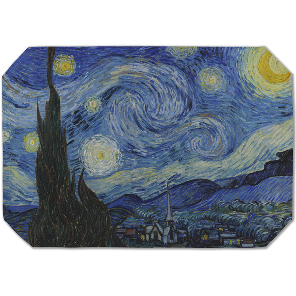 Custom The Starry Night (Van Gogh 1889) Dining Table Mat - Octagon (Single-Sided)