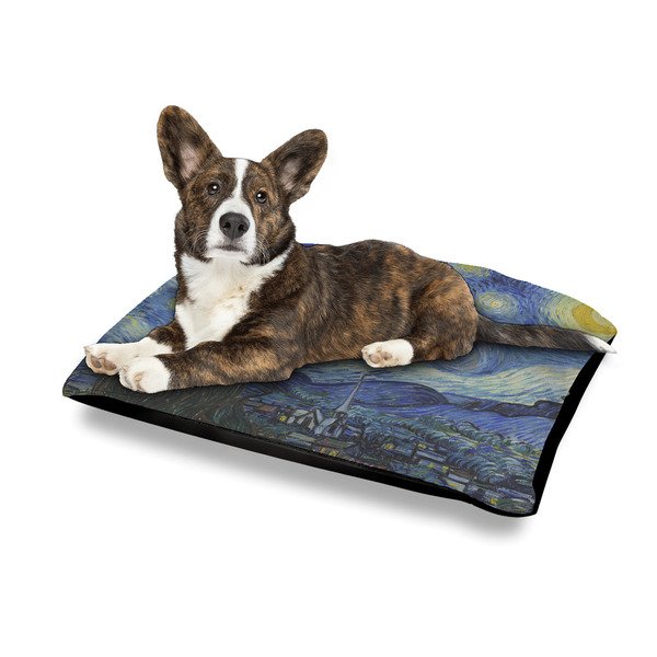 The Starry Night (Van Gogh 1889) Outdoor Dog Beds - Medium - IN CONTEXT