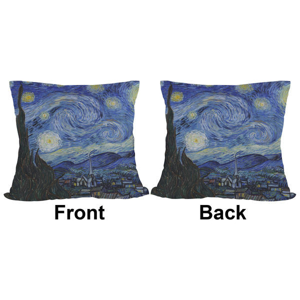 The Starry Night (Van Gogh 1889) Outdoor Pillow - 16x16
