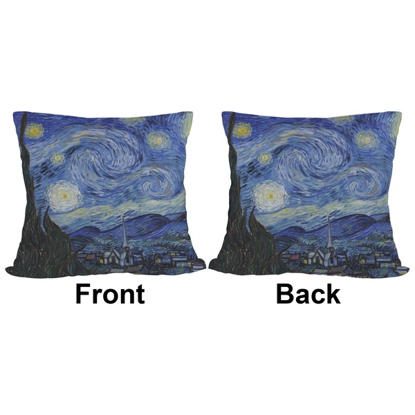 The Starry Night (Van Gogh 1889) Outdoor Pillow - 18x18