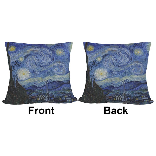The Starry Night (Van Gogh 1889) Outdoor Pillow - 20x20