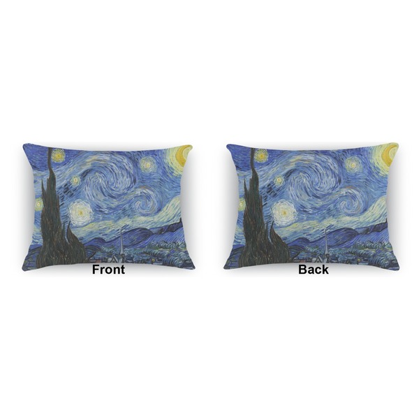 The Starry Night (Van Gogh 1889)  Outdoor Rectangular Throw Pillow (Front and Back)