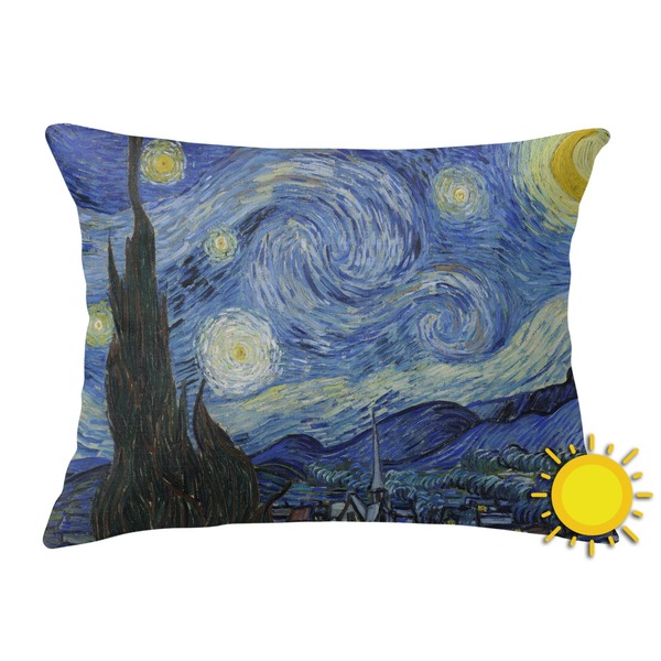 Custom The Starry Night (Van Gogh 1889) Outdoor Throw Pillow (Rectangular)