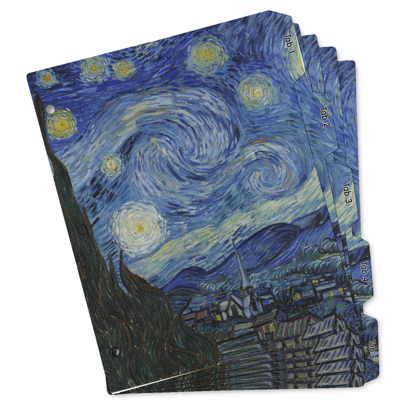 Custom The Starry Night (Van Gogh 1889) Binder Tab Divider - Set of 5
