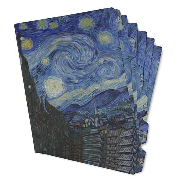 Custom The Starry Night (Van Gogh 1889) Binder Tab Divider - Set of 6