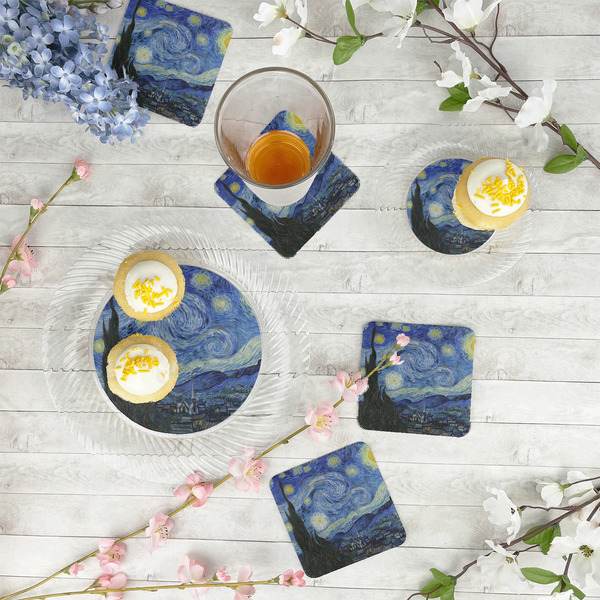 The Starry Night (Van Gogh 1889) Paper Coasters - In Context