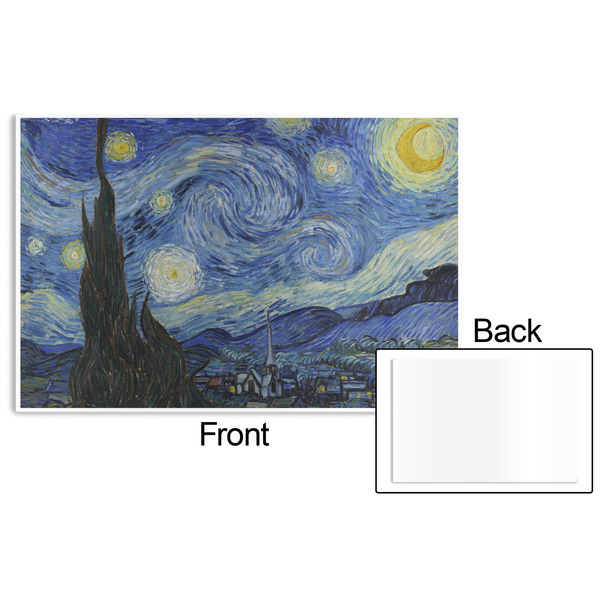 The Starry Night (Van Gogh 1889) Disposable Paper Placemat - Front & Back