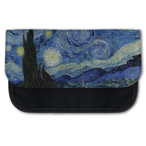 Custom The Starry Night (Van Gogh 1889) Canvas Pencil Case
