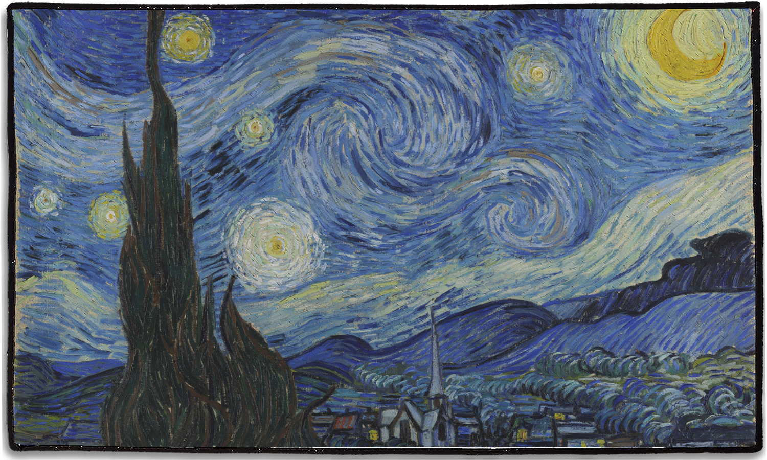 Custom The Starry Night (Van Gogh 1889) Door Mat | YouCustomizeIt