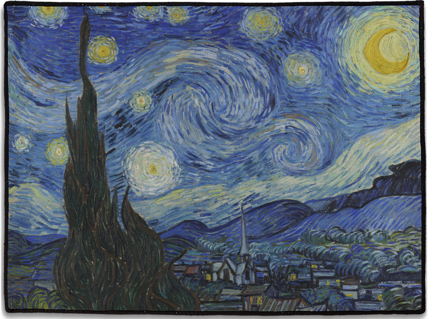 Custom The Starry Night (Van Gogh 1889) Door Mat | YouCustomizeIt
