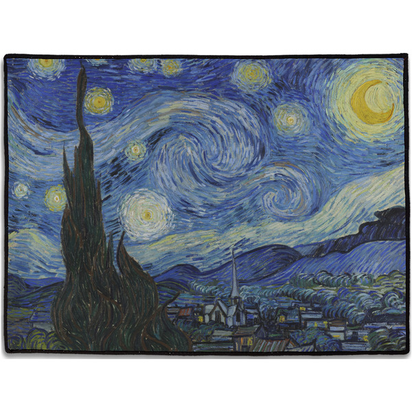 Custom The Starry Night (Van Gogh 1889) Door Mat - 24"x18"