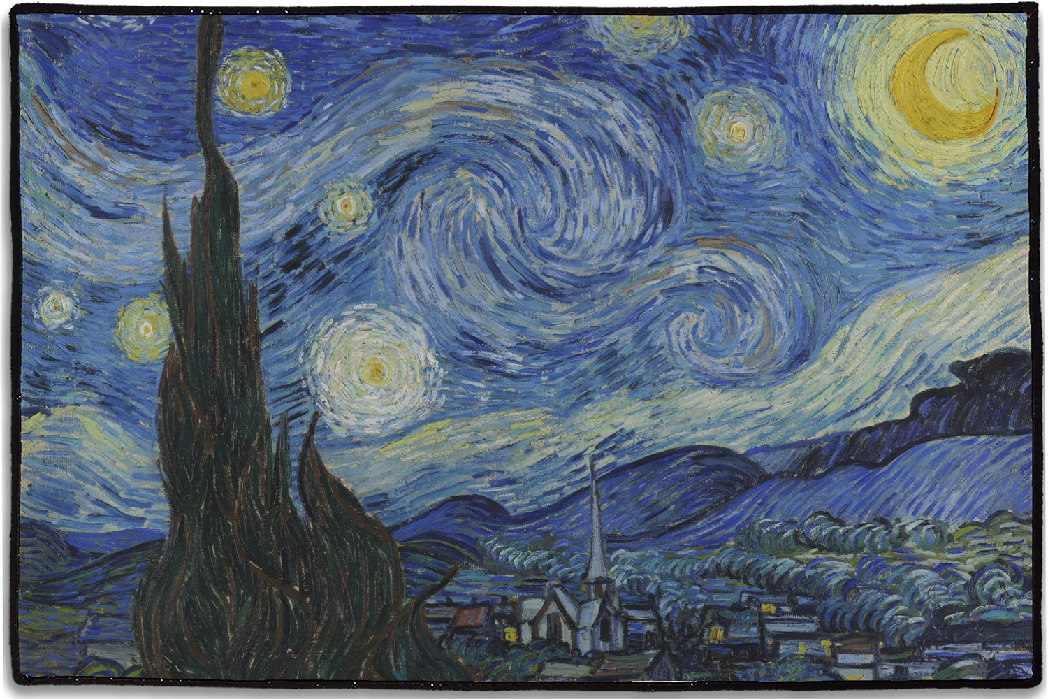 Custom The Starry Night (Van Gogh 1889) Door Mat | YouCustomizeIt