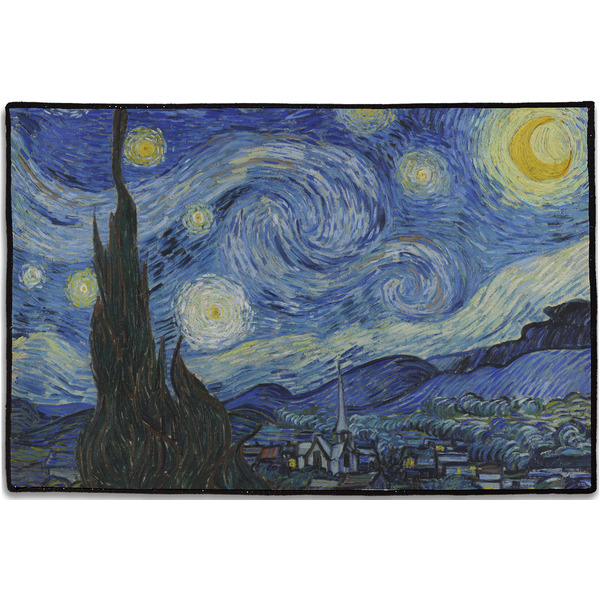 Custom The Starry Night (Van Gogh 1889) Door Mat - 36"x24"