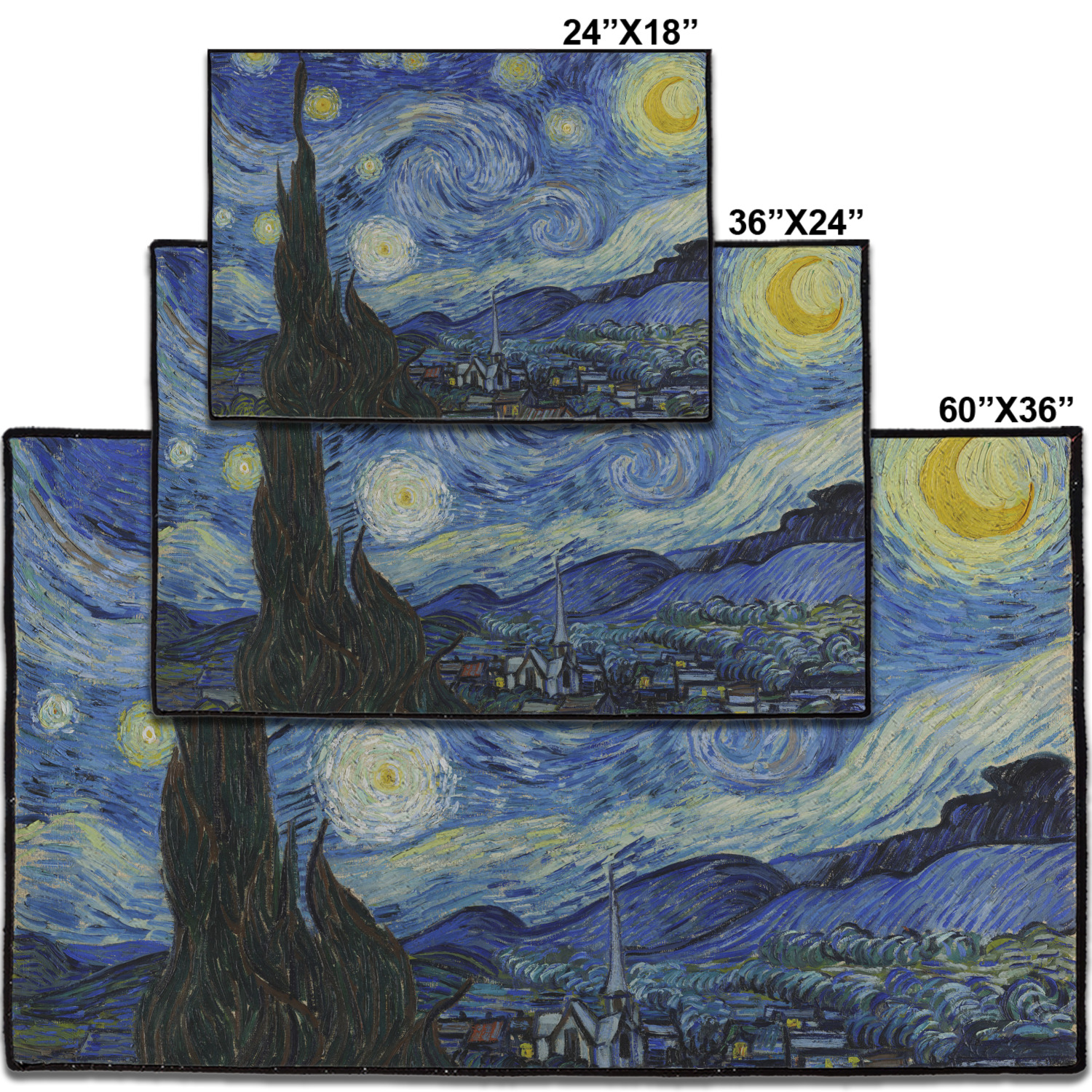 Custom The Starry Night (Van Gogh 1889) Door Mat | YouCustomizeIt