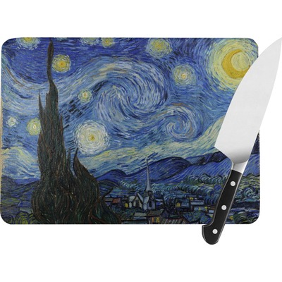 The Starry Night (Van Gogh 1889) Rectangular Glass Cutting Board