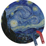 The Starry Night (Van Gogh 1889) Round Fridge Magnet