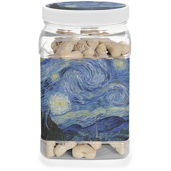 Custom The Starry Night (Van Gogh 1889) Dog Treat Jar