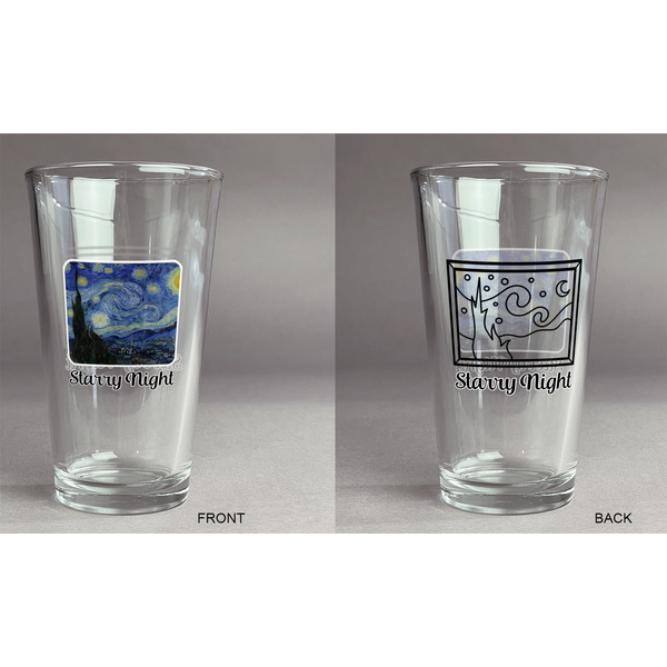 The Starry Night (Van Gogh 1889) Pint Glass - Two Content - Approval