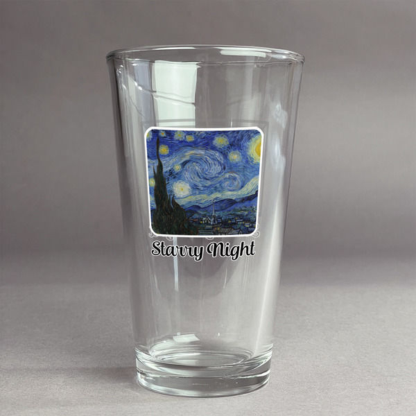 Custom The Starry Night (Van Gogh 1889) Pint Glass - Full Color Logo