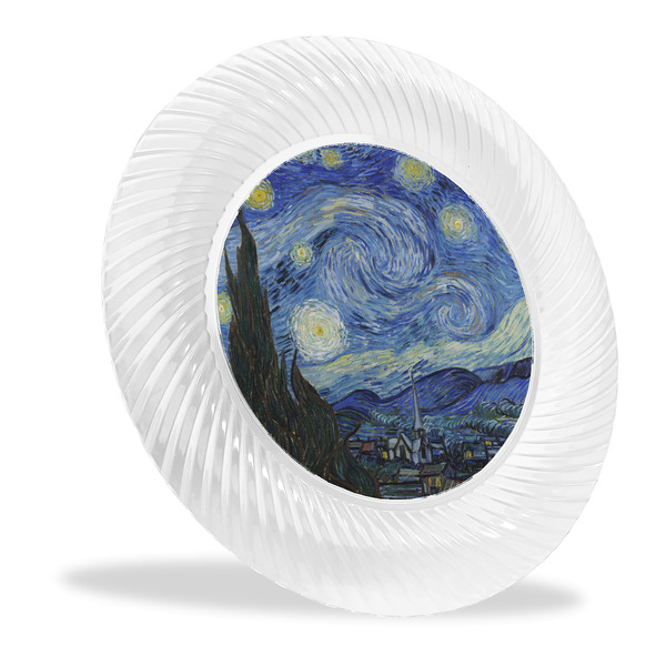 Custom The Starry Night (Van Gogh 1889) Plastic Party Dinner Plates - 10"