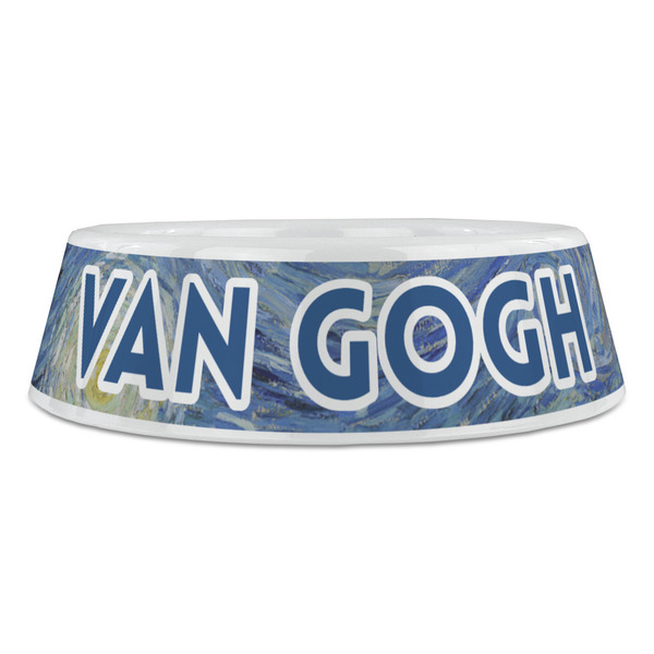 The Starry Night (Van Gogh 1889) Plastic Pet Bowls - Large - FRONT