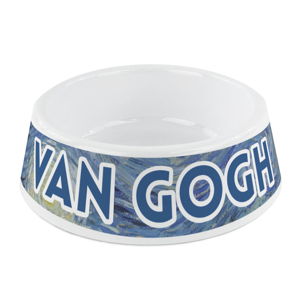 Custom The Starry Night (Van Gogh 1889) Plastic Dog Bowl - Small