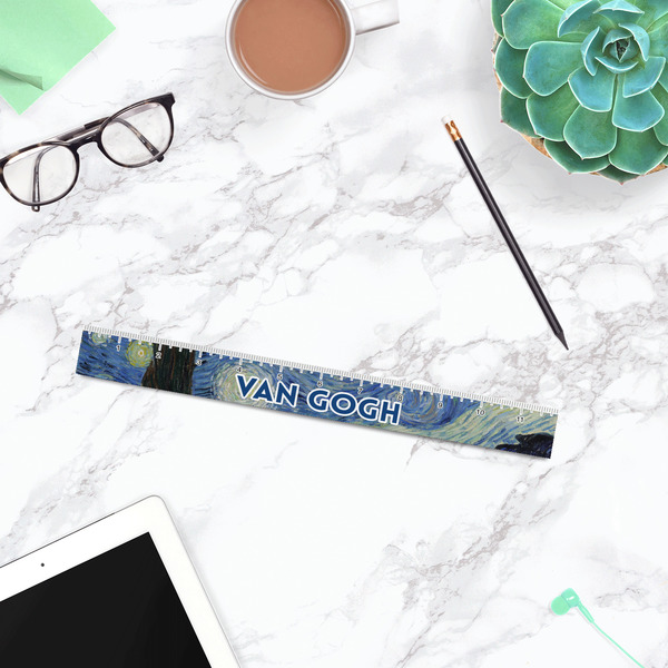 The Starry Night (Van Gogh 1889) Plastic Ruler - 12" - LIFESTYLE