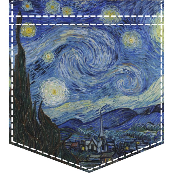 Custom The Starry Night (Van Gogh 1889) Iron On Faux Pocket