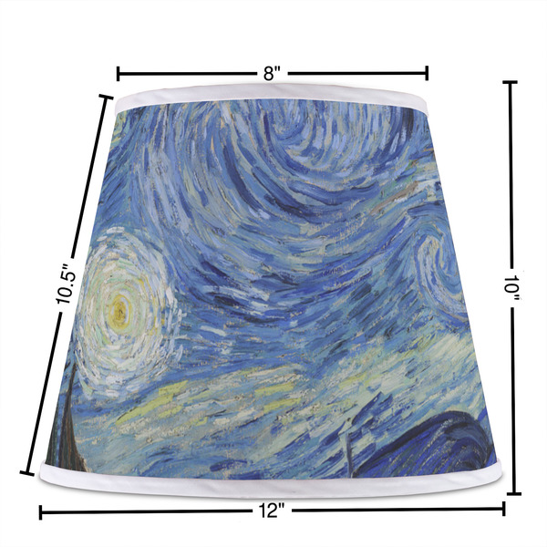 The Starry Night (Van Gogh 1889) Poly Film Empire Lampshade - Dimensions