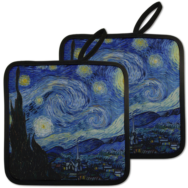 Custom The Starry Night (Van Gogh 1889) Pot Holders - Set of 2