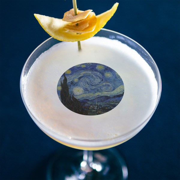 The Starry Night (Van Gogh 1889) Printed Drink Topper - Small - In Context