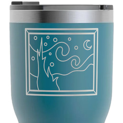 The Starry Night (Van Gogh 1889) RTIC Tumbler - Dark Teal - Laser Engraved - Double-Sided