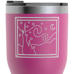 The Starry Night (Van Gogh 1889) RTIC Tumbler - Magenta - Laser Engraved - Single-Sided
