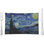 The Starry Night (Van Gogh 1889) Rectangular Glass Lunch / Dinner Plate - Single or Set