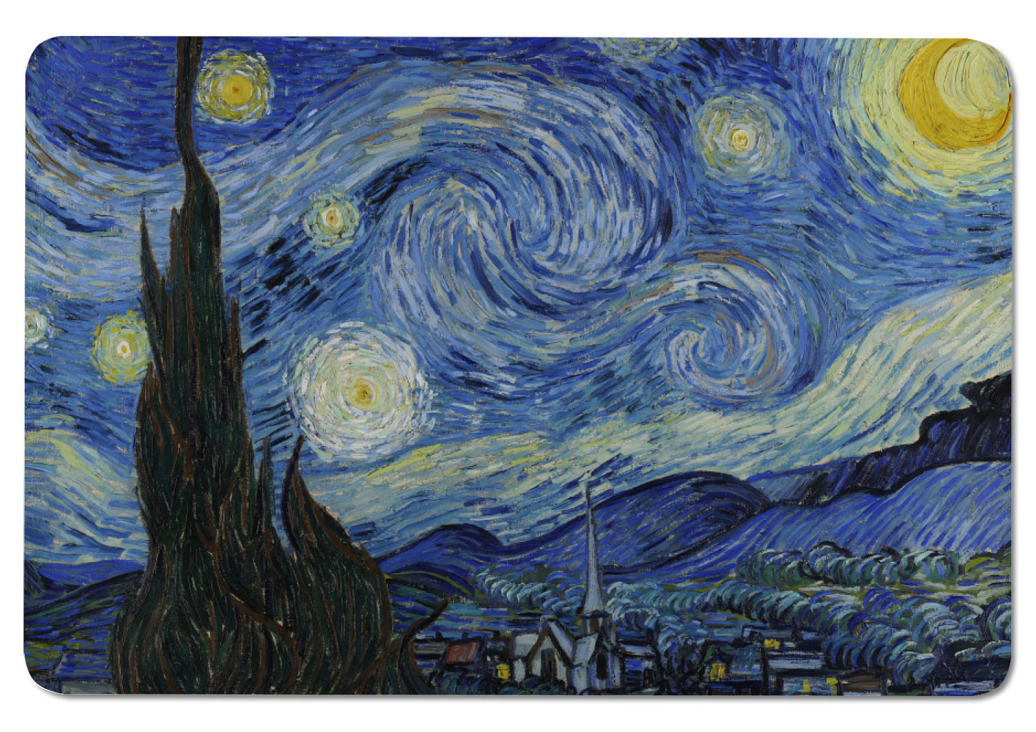 星月夜 The starry night Van Gogh プレイマット OMA Custom The Starry Night (Van Gogh 1889) Rectangular Fridge Magnet