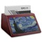 The Starry Night (Van Gogh 1889) Red Mahogany Business Card Holder - Angle