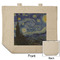 The Starry Night (Van Gogh 1889) Reusable Cotton Grocery Bag - Front & Back View