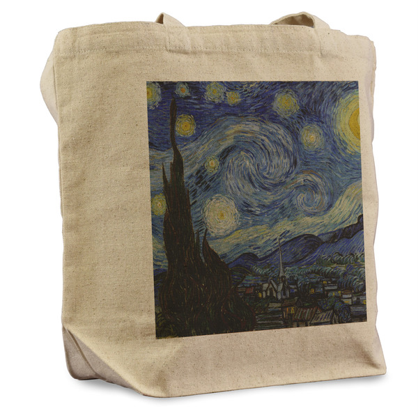 Custom The Starry Night (Van Gogh 1889) Reusable Cotton Grocery Bag - Single