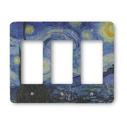 The Starry Night (Van Gogh 1889) Rocker Style Light Switch Cover - Three Switch