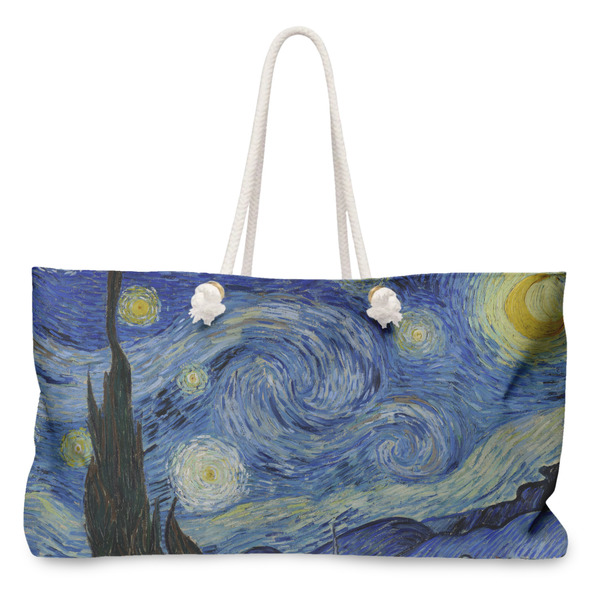 Custom The Starry Night (Van Gogh 1889) Large Tote Bag with Rope Handles
