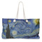 The Starry Night (Van Gogh 1889) Large Rope Tote Bag - Front View