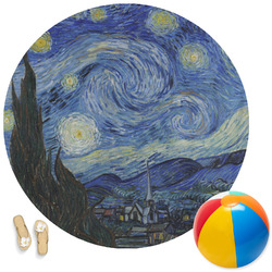 The Starry Night (Van Gogh 1889) Round Beach Towel
