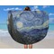 The Starry Night (Van Gogh 1889) Round Beach Towel - In Use