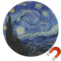 The Starry Night (Van Gogh 1889) Round Car Magnet - 6"