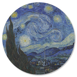 The Starry Night (Van Gogh 1889) Round Rubber Backed Coaster